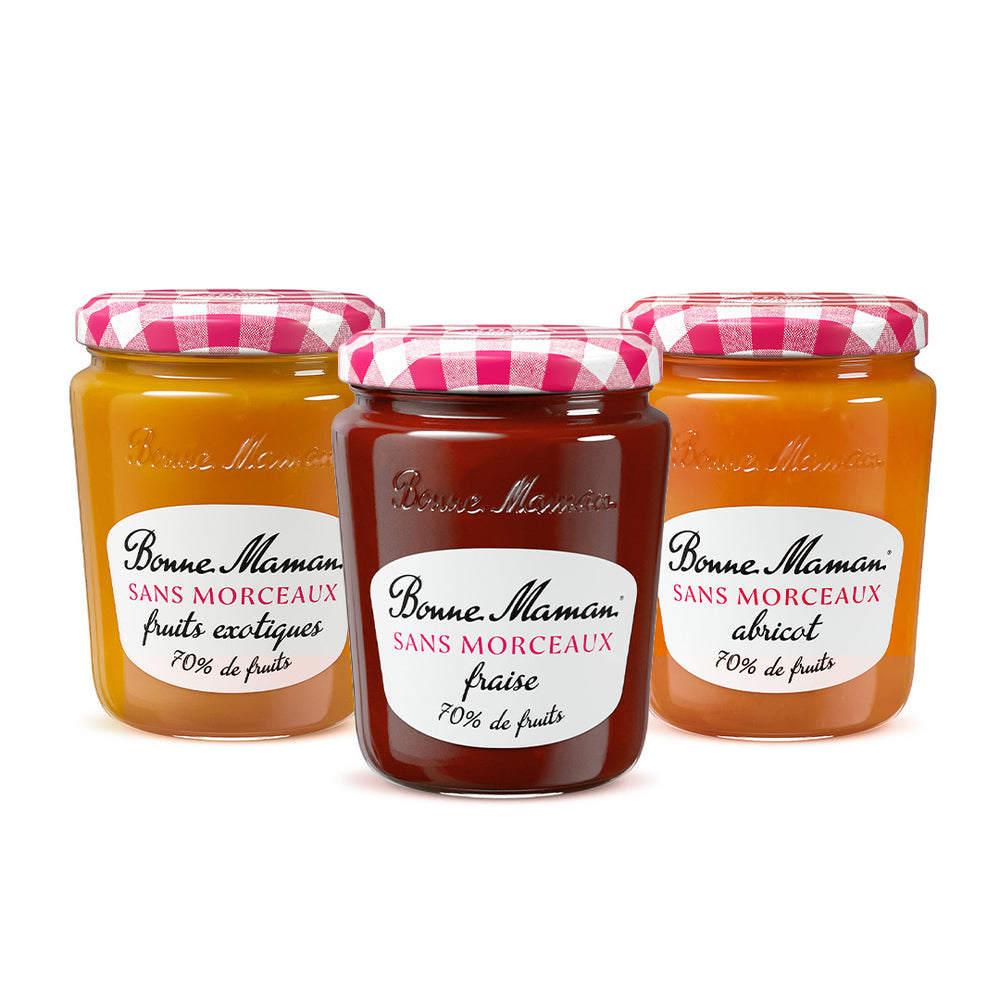 Assortiment de Confitures sans morceaux