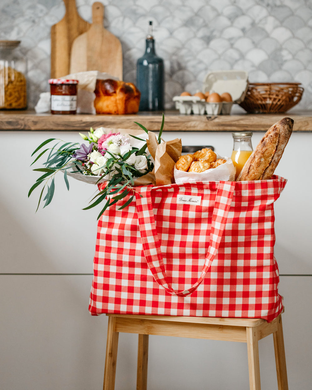 Coffret "un pot, beaucoup d'amour" et Sac cabas vichy - Image 3