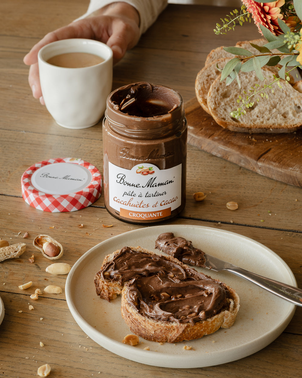 Pâte à tartiner cacahuètes et cacao croquante et son tartineur - Image 2